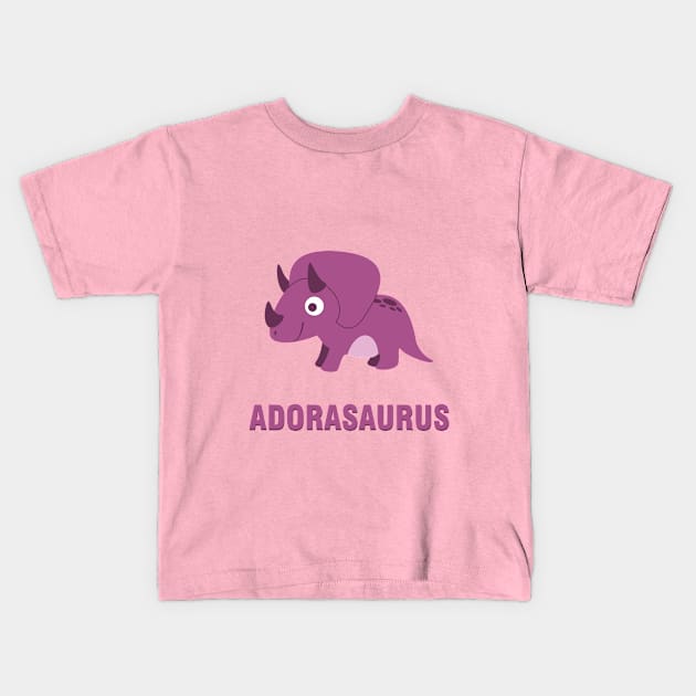 Adorasaurus 02 Kids T-Shirt by Bigrum P. Bear Designs